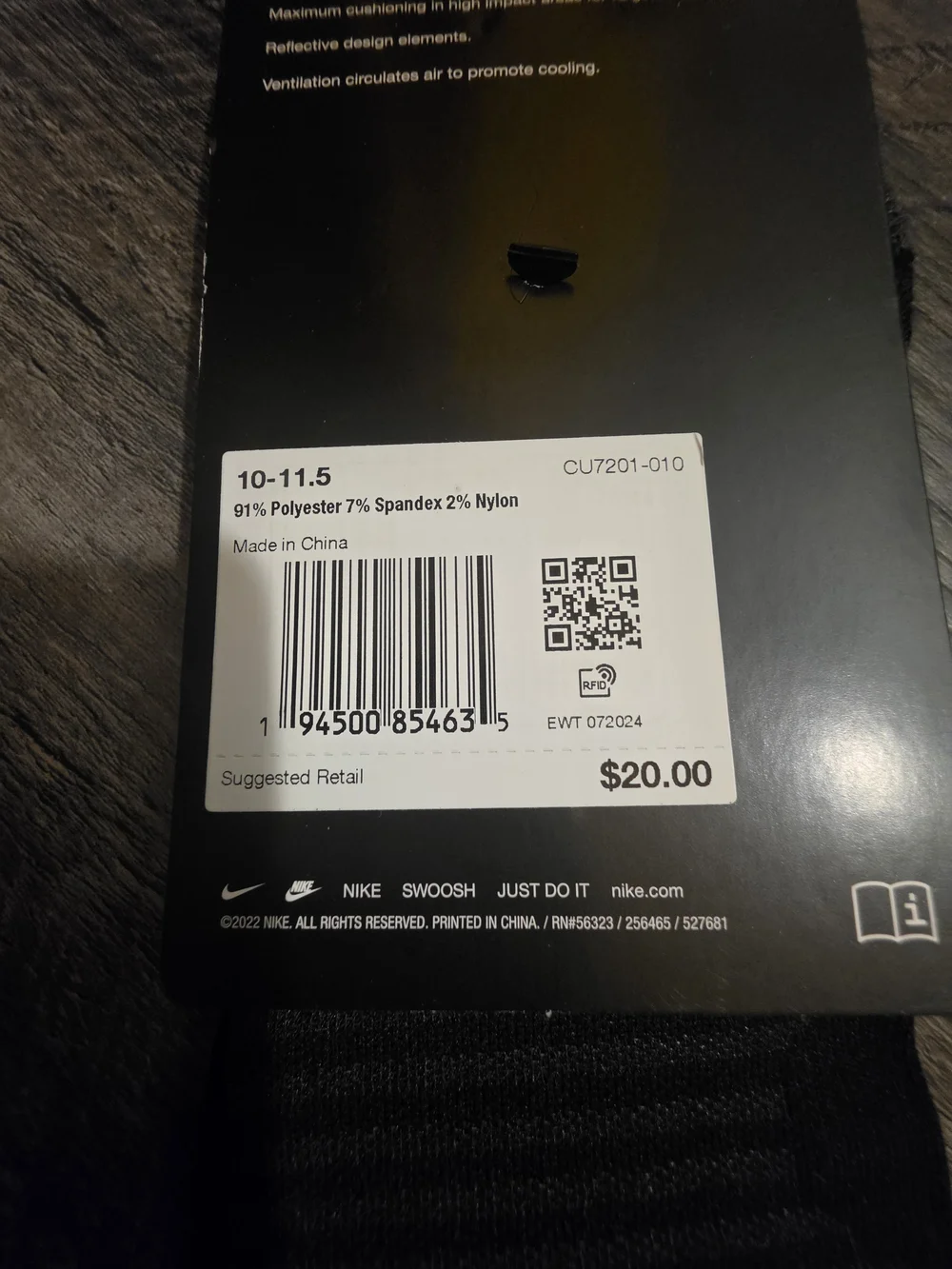 Nike Spark Running Men's Performance Athletic Socks L